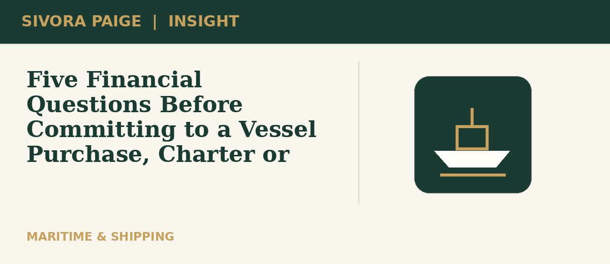 Illustration for Five Financial Questions Before Committing to a Vessel Purchase, Charter or Newbuild